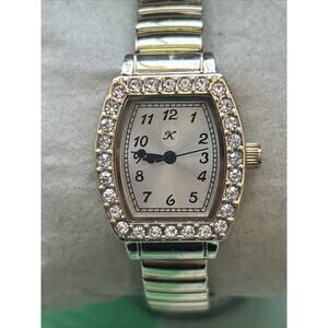 K Gold Tone Rhinestone Bezel Women’s Quartz Watch